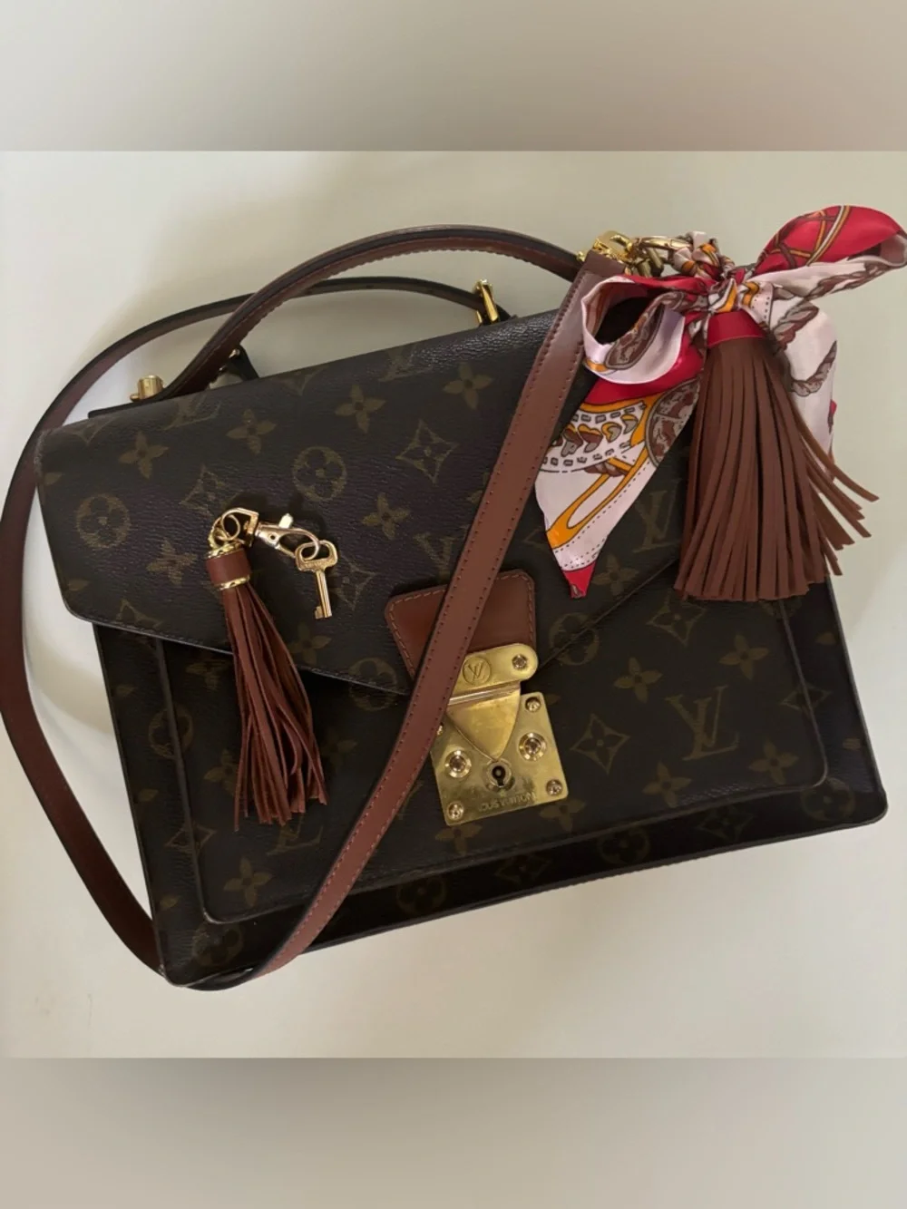 Louis Vuitton Monceau 28 Monogram Satchel Crossbody Purse Gold Hardware Vintage - Picture 17 of 17